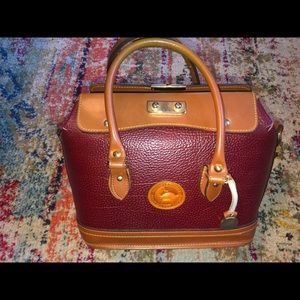 Dooney and Bourke maroon leather satchel purse
